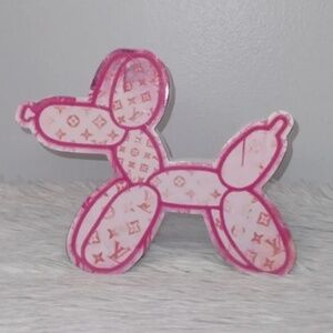 Home Decor LV Balloon Dog Wooden Pink